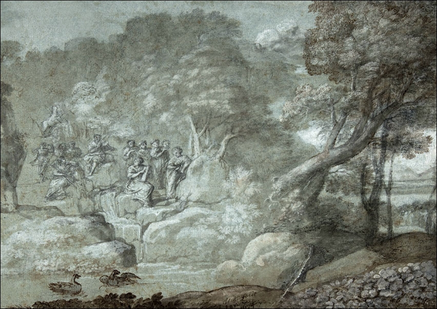 Landscape with Apollo and the Muses, Claude Lorrain - plakat Wymiar do wyboru: 100x70 cm