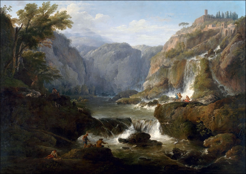 The Waterfalls at Tivoli, Claude Lorrain - plakat Wymiar do wyboru: 70x50 cm