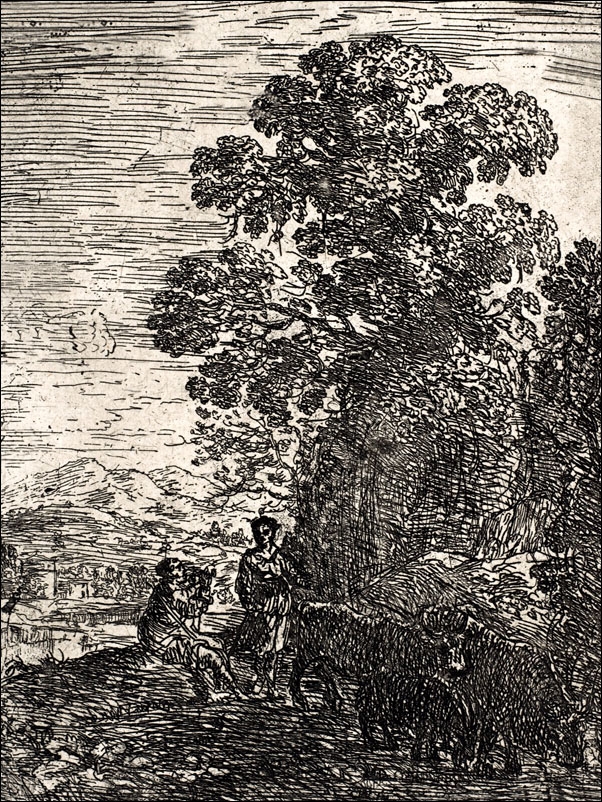 The Herdsman and the Shepherdess, Claude Lorrain - plakat Wymiar do wyboru: 50x70 cm