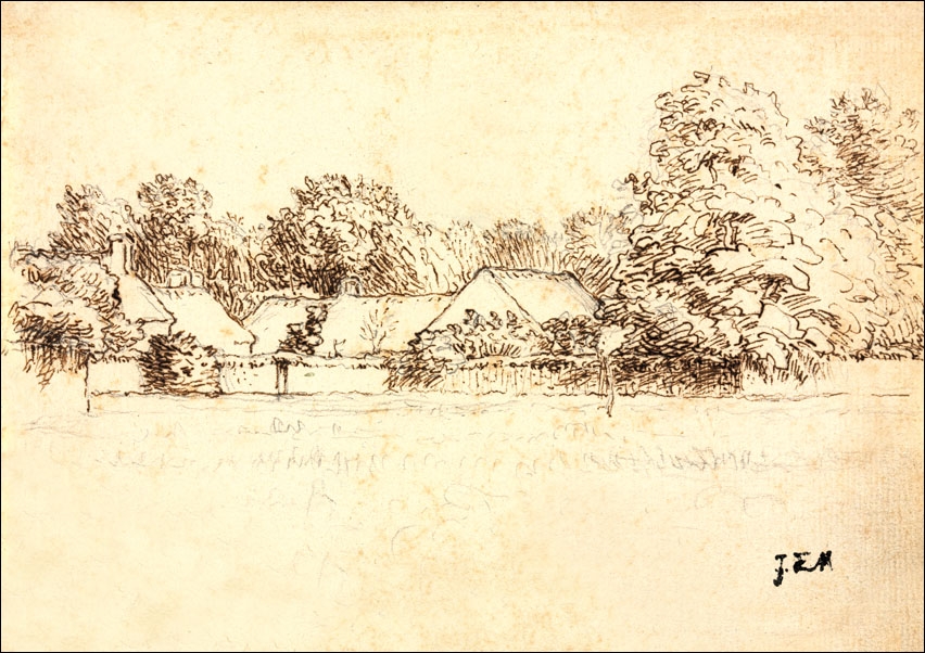 Cottages, Jean-François Millet - plakat Wymiar do wyboru: 100x70 cm