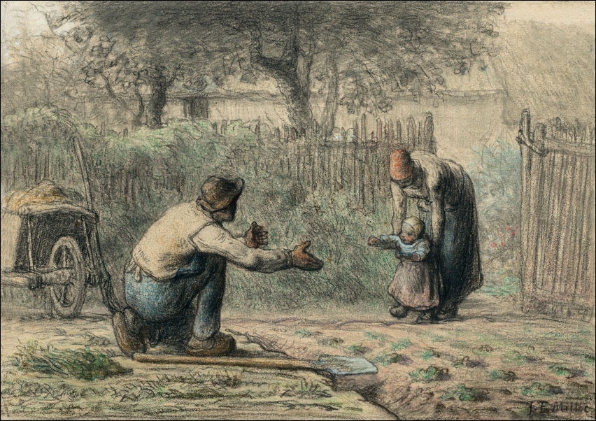 First Steps, Jean-François Millet - plakat Wymiar do wyboru: 50x40 cm
