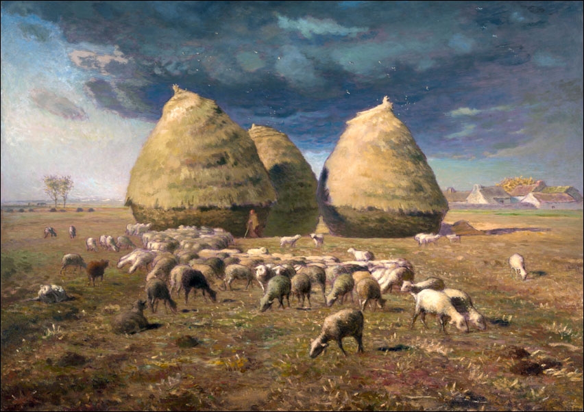 Haystacks- Autumn, Jean-François Millet - plakat Wymiar do wyboru: 50x40 cm