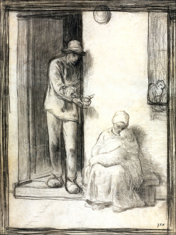 The Sick Child, Jean-François Millet - plakat Wymiar do wyboru: 50x70 cm