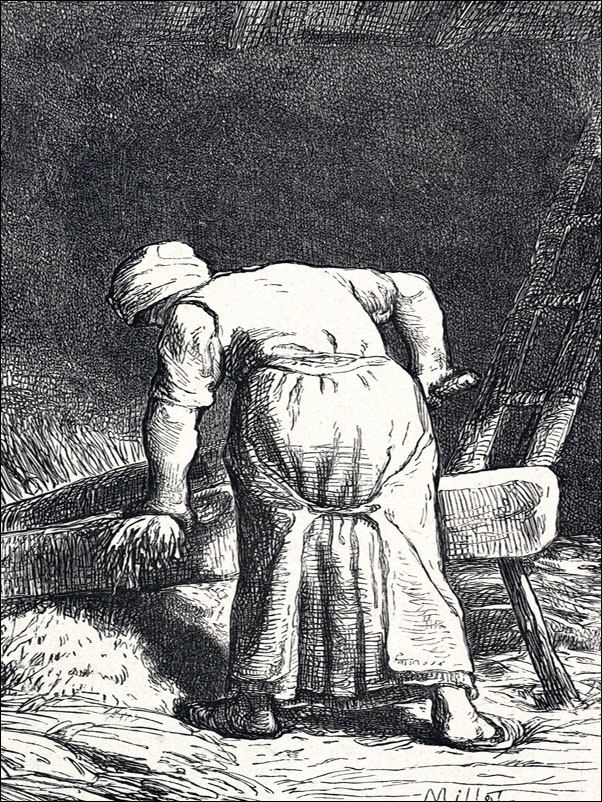 Woman Cutting Wheat, Jean-François Millet - plakat Wymiar do wyboru: 30x40 cm