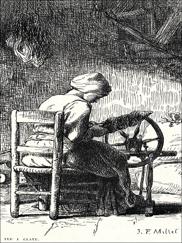The Spinner, Jean-François Millet - plakat Wymiar do wyboru: 50x70 cm