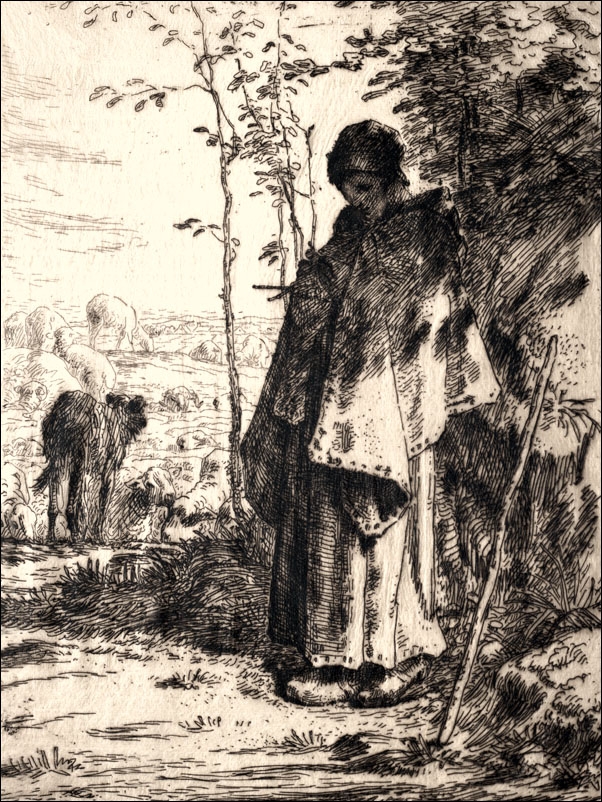 The Large Shepherdess, Jean-François Millet - plakat Wymiar do wyboru: 40x50 cm