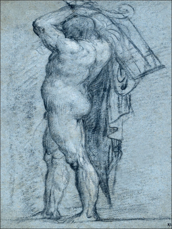 Nude Man Carrying a Rudder on His Shoulder, Tycjan - plakat Wymiar do wyboru: 61x91,5 cm
