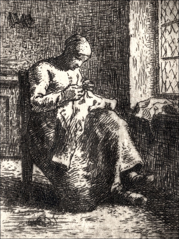Woman Sewing, Jean-François Millet - plakat Wymiar do wyboru: 40x50 cm