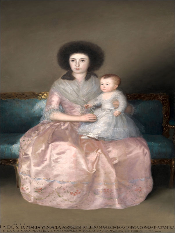 Condesa de Altamira and Her Daughter, María Agustina, Francisco Goya - plakat Wymiar do wyboru: 30x40 cm
