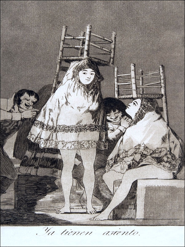 Plate 26 from  Los Caprichos-Theyve already got a seat (Ya tienen asiento, Francisco Goya - plakat Wymiar do wyboru: 21x29,7 cm