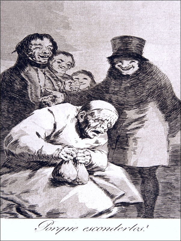Plate 30 from Los Caprichos- Why hide them (Porque esconderlos), Francisco Goya - plakat Wymiar do wyboru: 30x40 cm