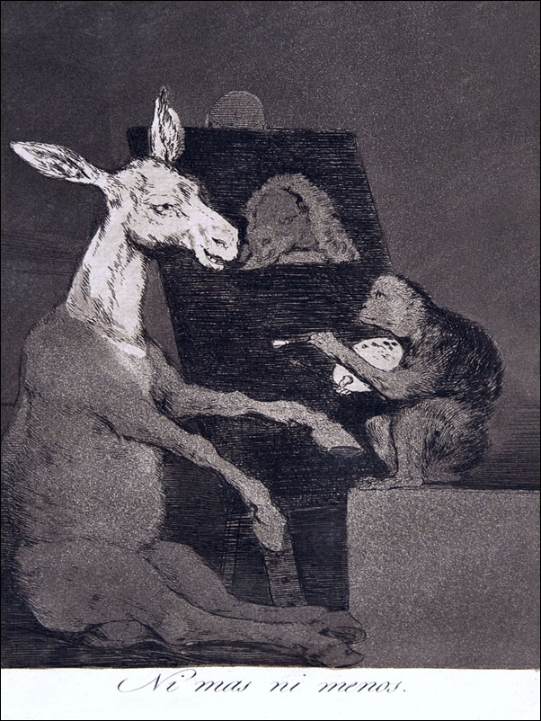 Plate 41 from Los Caprichos- Neither more nor less (Ni mas ni menos, Francisco Goya - plakat Wymiar do wyboru: 50x70 cm