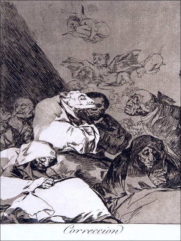Plate 46 from  Los Caprichos- Correction (Correccion, Francisco Goya - plakat Wymiar do wyboru: 40x50 cm
