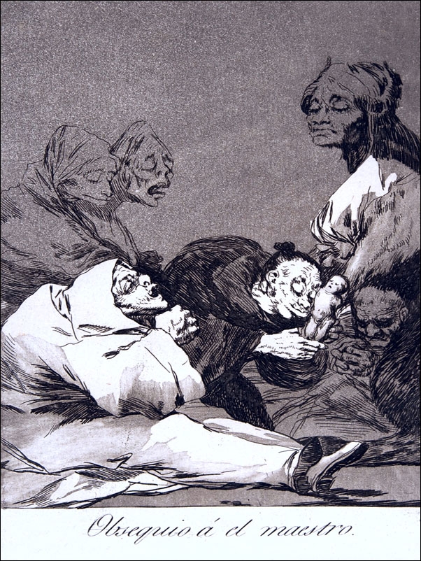 Plate 47 from Los Caprichos- A gift for the master (Obsequio á el maestro), Francisco Goya - plakat Wymiar do wyboru: 50x70 cm