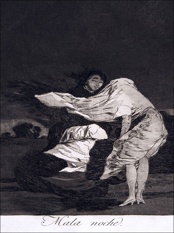 Plate 36 from Los Caprichos- A bad night (Mala noche, Francisco Goya - plakat Wymiar do wyboru: 30x40 cm