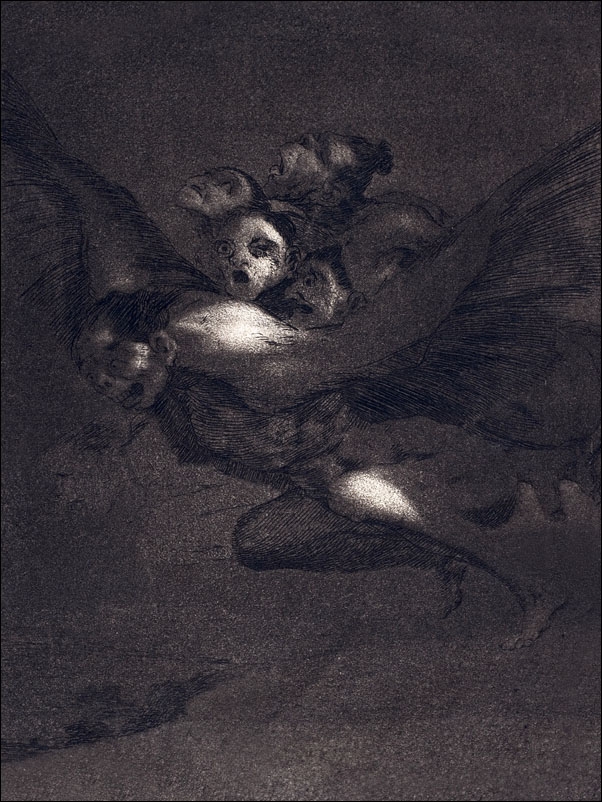 Plate 64 from Los Caprichos- Bon Voyage (Buen Viage), Francisco Goya - plakat Wymiar do wyboru: 20x30 cm