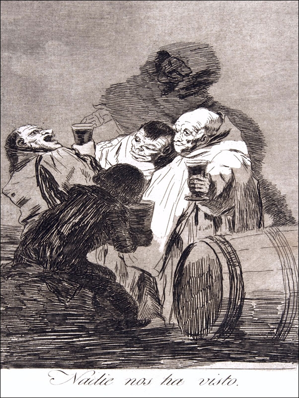 Plate 79 from Los Caprichos- No one has seen us (Nadie nos ha visto, Francisco Goya - plakat Wymiar do wyboru: 61x91,5 cm