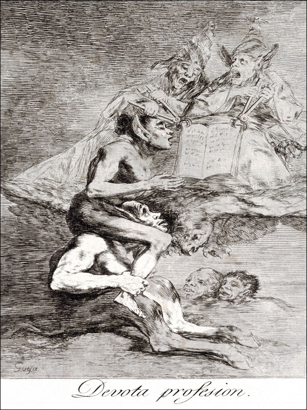 Plate 70 from Los Caprichos- Devout Profession (Devota profesion, Francisco Goya - plakat Wymiar do wyboru: 70x100 cm