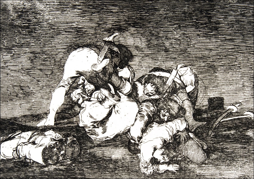 Plate 10 from The Disasters of War (Los Desastres de la Guerra)- Nor do these. (Tampoco, Francisco Goya - plakat Wymiar do wyboru: 70x50 cm
