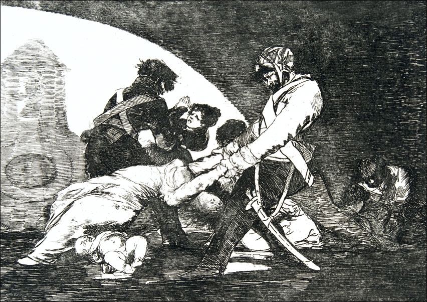 Plate 11 from The Disasters of War (Los Desastres de la Guerra)- Neither do these. (Ni por esas, Francisco Goya - plakat Wymiar do wyboru: 70x50 cm