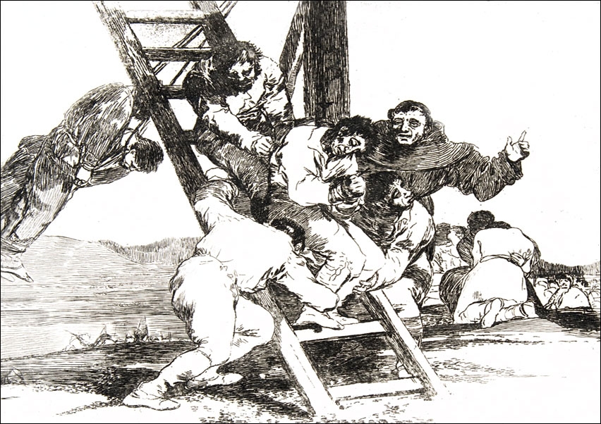 Plate 14 from The Disasters of War (Los Desastres de la Guerra)- Its a Hard Step! (Duro es el paso!), Francisco Goya - plakat Wymiar do wyboru: 70x50