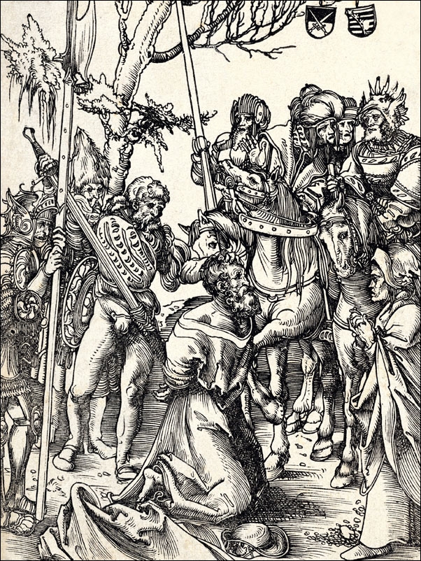 James The Greater from the Martyrdom of the Twelve Apostles, Lucas Cranach the Elder - plakat Wymiar do wyboru: 70x100 cm
