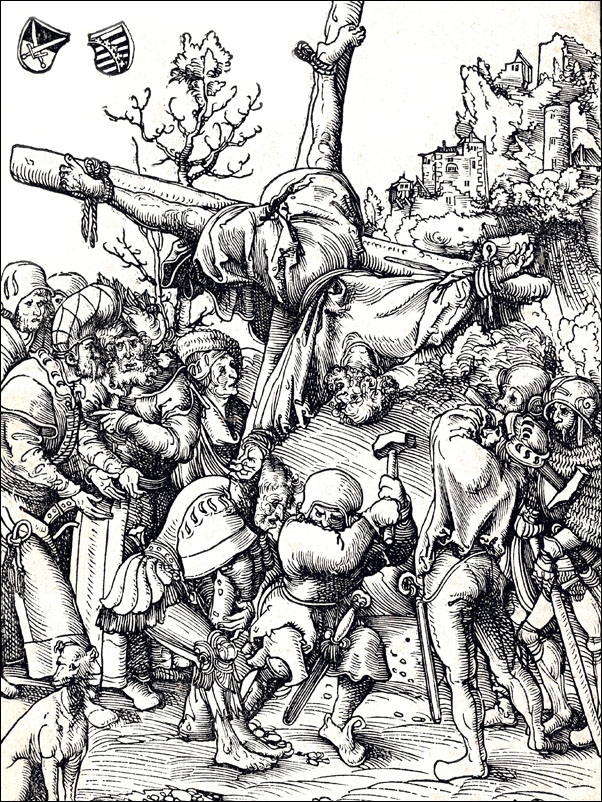Peter from the Martyrdom of the Twelve Apostles, Lucas Cranach the Elder - plakat Wymiar do wyboru: 40x50 cm