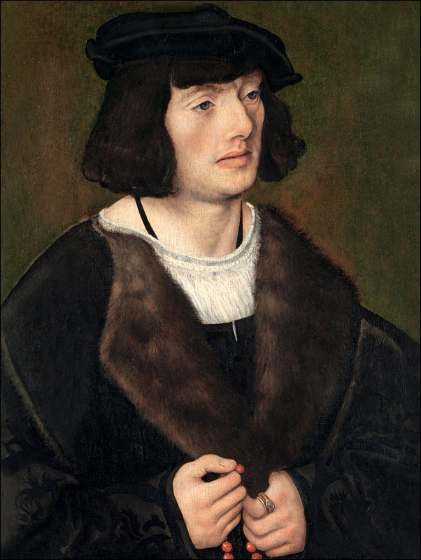 Portrait of a Man with a Rosary, Lucas Cranach the Elder - plakat Wymiar do wyboru: 70x100 cm