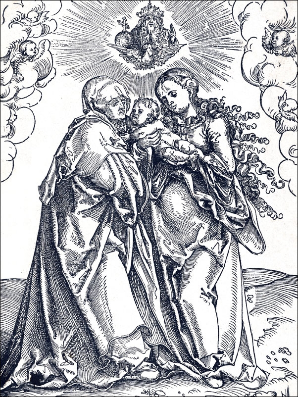 St Anne and the Virgin with the Child, Lucas Cranach the Elder - plakat Wymiar do wyboru: 70x100 cm