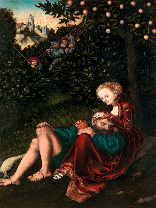 Samson and Delilah, Lucas Cranach the Elder - plakat Wymiar do wyboru: 50x70 cm