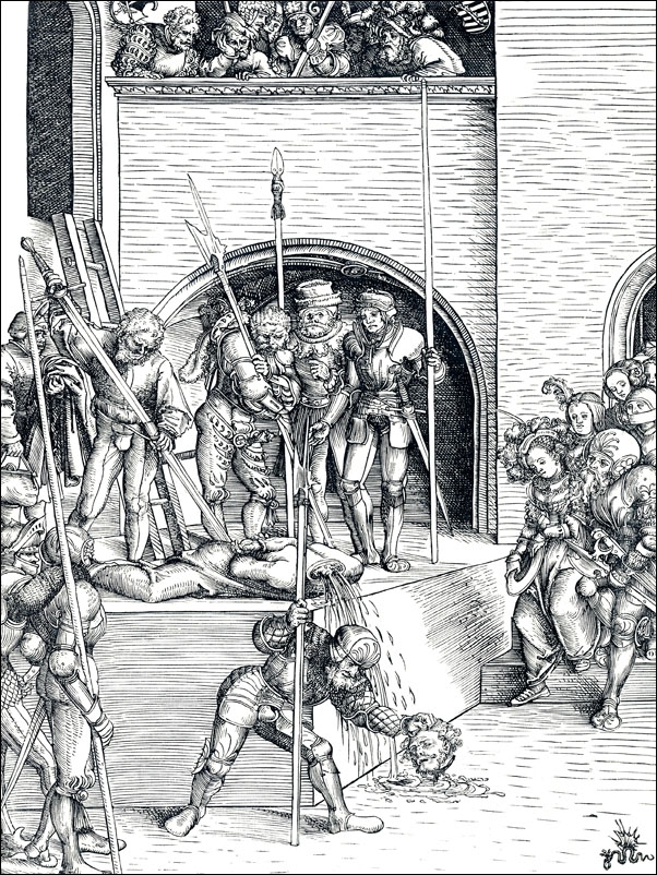 The Beheading of St.John the Baptist, Lucas Cranach the Elder - plakat Wymiar do wyboru: 50x70 cm