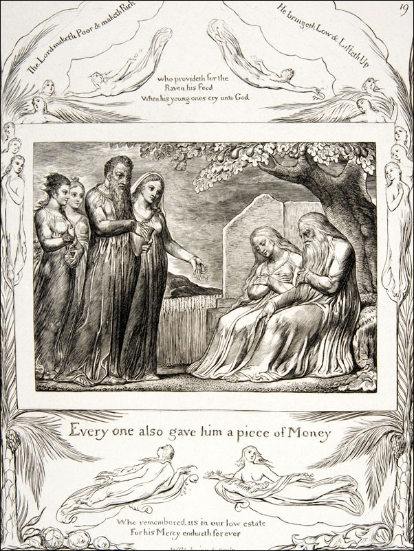 Job accepting Charity, William Blake - plakat Wymiar do wyboru: 50x70 cm