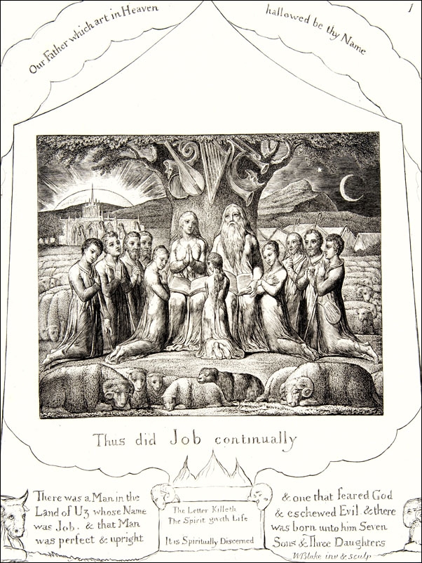 Job and His Family, William Blake - plakat Wymiar do wyboru: 50x70 cm