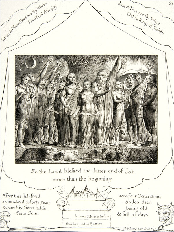Job and his Wife restored to Prosperity, William Blake - plakat Wymiar do wyboru: 50x70 cm
