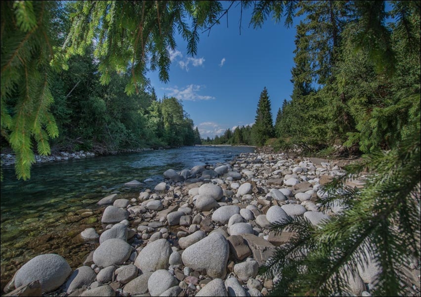 Nad rzeką - plakat Wymiar do wyboru: 40x30 cm