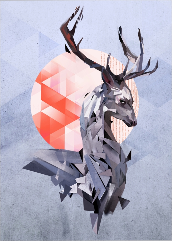 Deer geometric - plakat Wymiar do wyboru: 70x100 cm