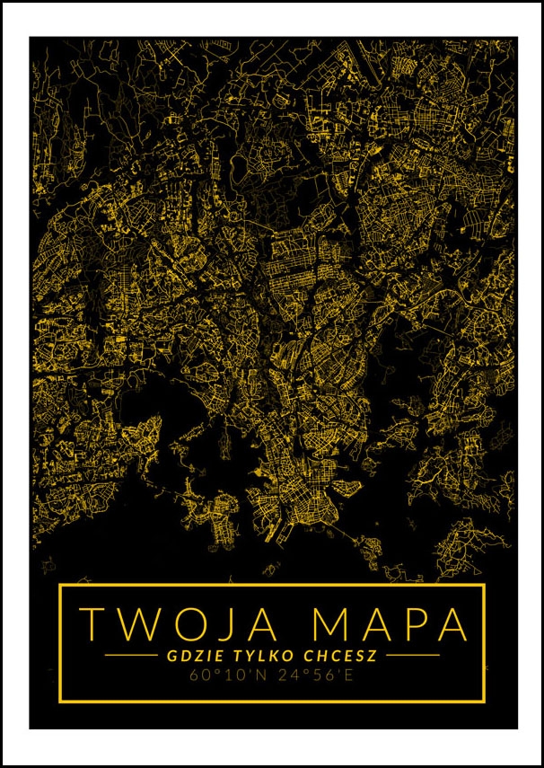 Galeria Plakatu, Plakat, Mapa Twojego Miasta Złota, 40x50 cm