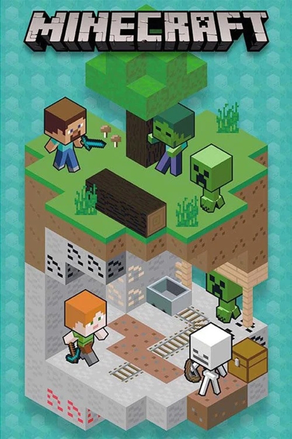 Minecraft Into The Mine - plakat