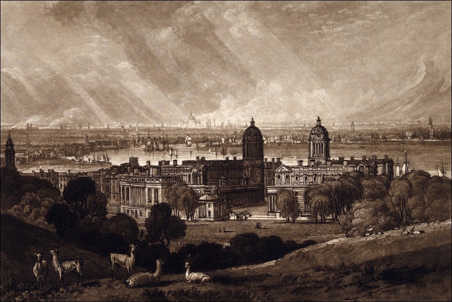 Galeria Plakatu, Plakat, London from Greenwich (Liber Studiorum, part V, plate 26), William Turner, 42x29,7 cm