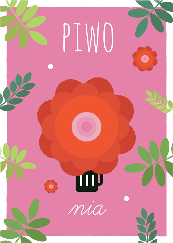 PiwoNia rozowe tło - plakat Wymiar do wyboru: 60x80 cm