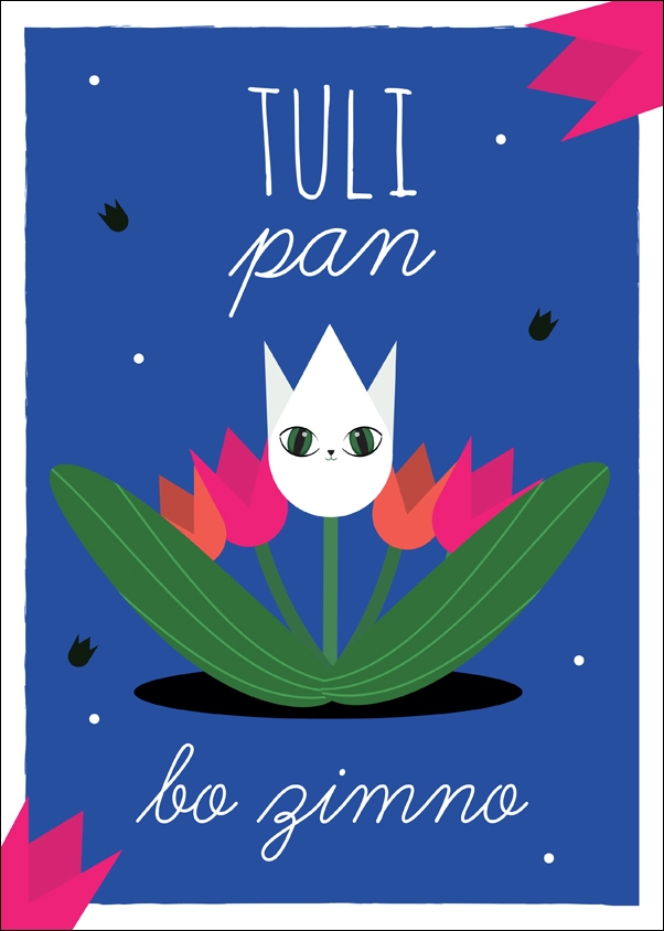 TuliPan, bo zimno niebieskie tło - plakat Wymiar do wyboru: 30x40 cm