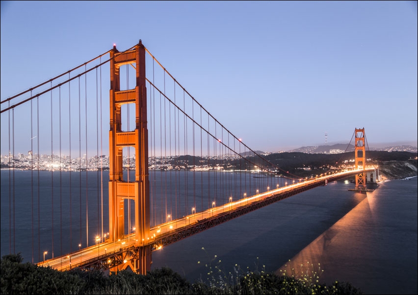 Golden gate bridge, San Fransisco, Carol Highsmith - plakat 50x40 cm