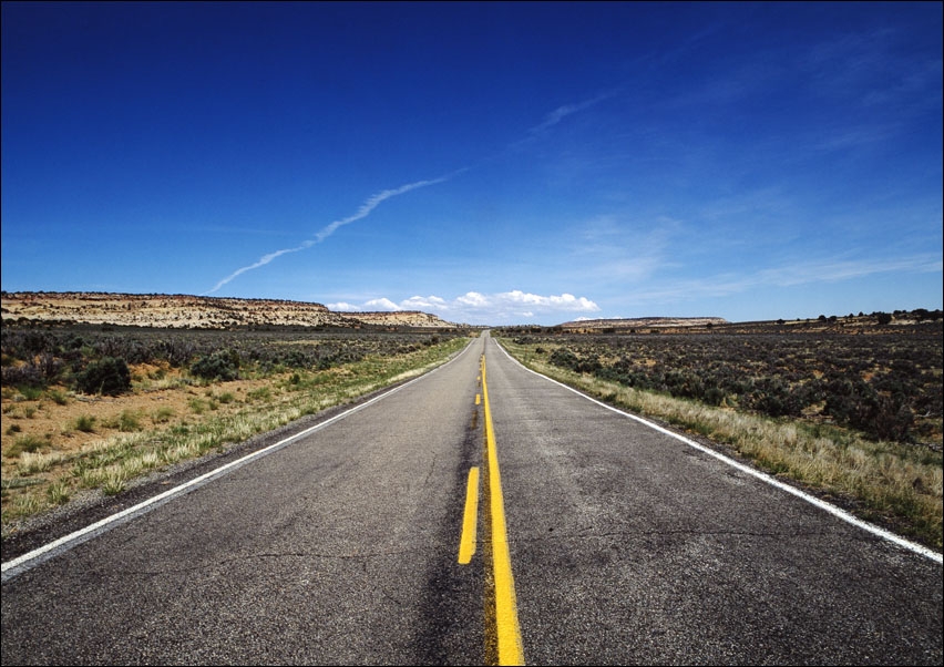 This may not be a highway to nowhere in the American West, but it’s a highway no one is on at the moment., Carol Highsmith - plakat 29,7x21 cm