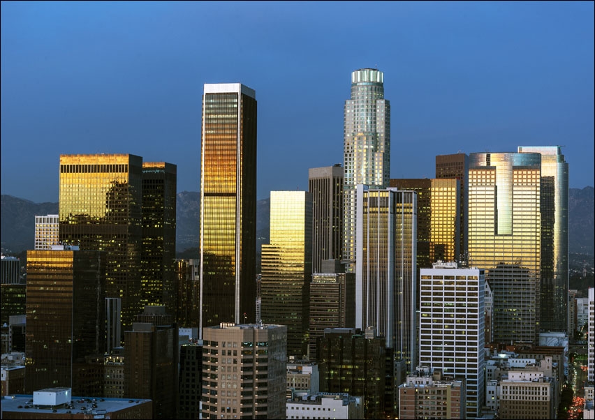 Skyline of Los Angeles, Carol Highsmith - plakat 70x50 cm