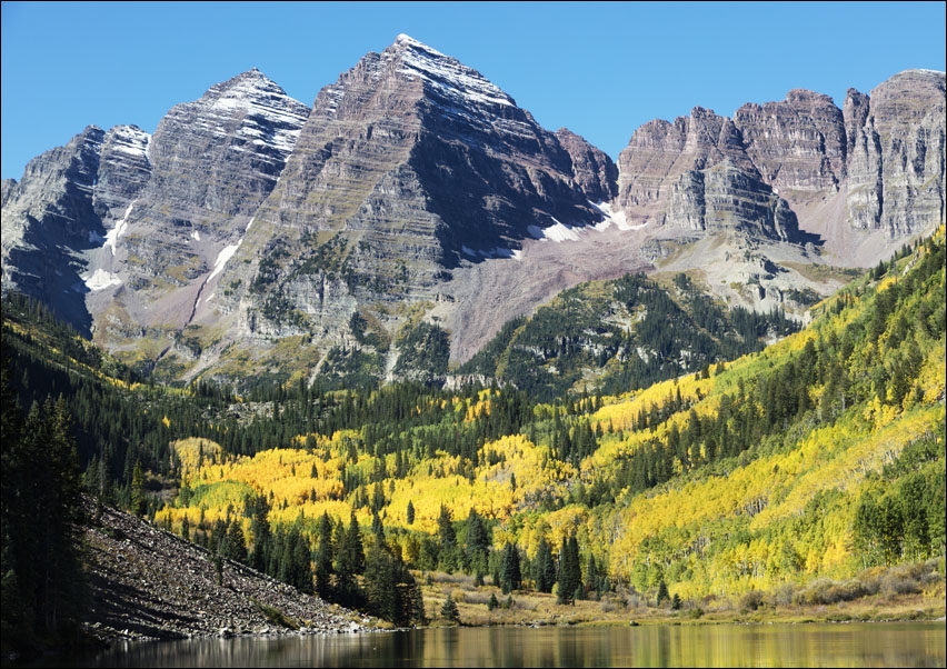 The Maroon Bells, Carol Highsmith - plakat 50x40 cm