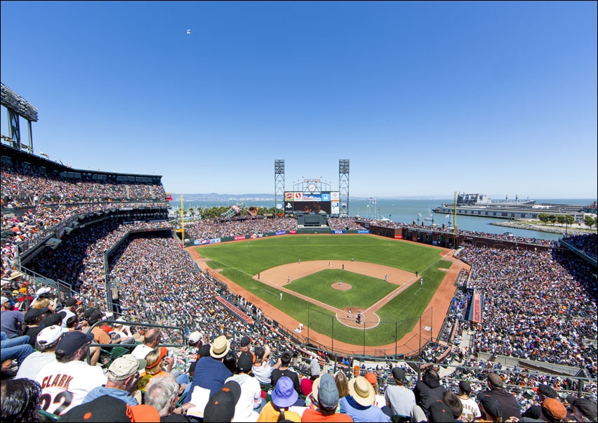 San Francisco Giants baseball team plays the Chicago Cubs at AT&T Ball Park in San Francisco, Carol Highsmith - plakat 42x29,7 cm