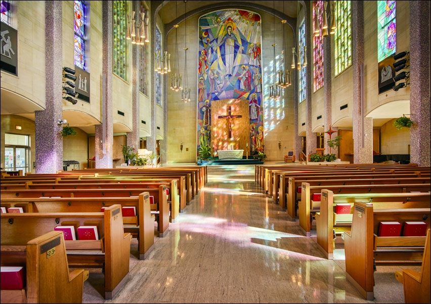 Sanctuary of St. Columba Catholic Cathedral in Youngstown, Ohio., Carol Highsmith - plakat 91,5x61 cm