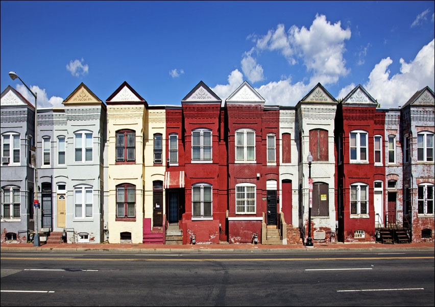 Row houses, Florida Ave. and Porter St., NE, Washington, D.C., Carol Highsmith - plakat 70x50 cm