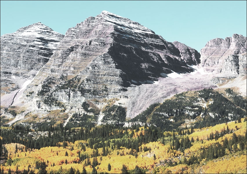 The Maroon Bells, just outside Aspen in Colorado’s Rocky Mountains USA - Fall aspens in San Juan County, Colorado USA, Carol Highsmith - plakat 70x50