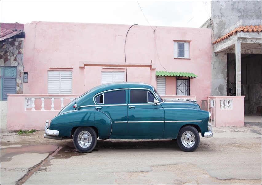 Vintage car in Havana, Cuba., Carol Highsmith - plakat 80x60 cm